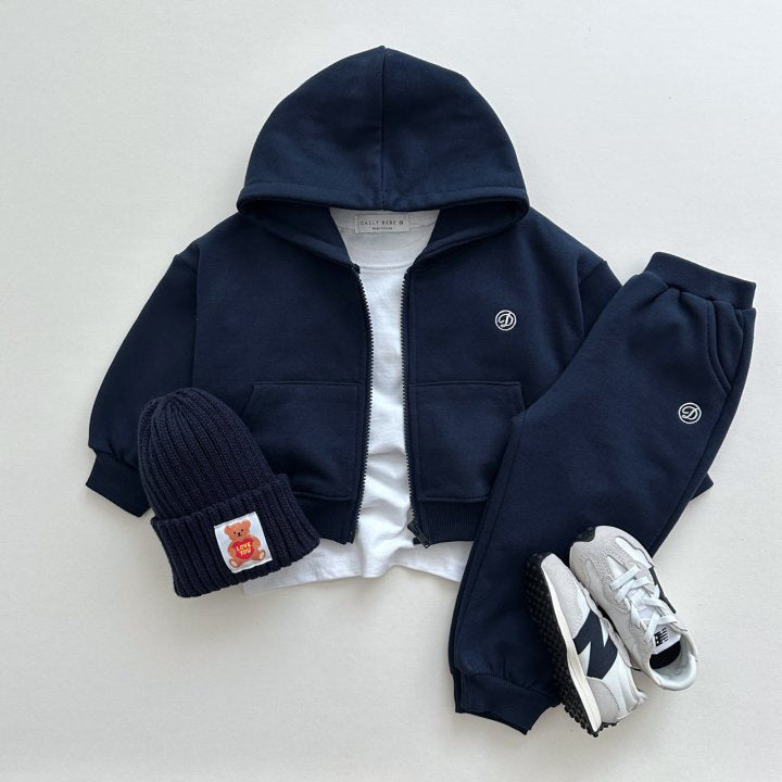 Hoodie zipper cardigan hooded pants two-piece set