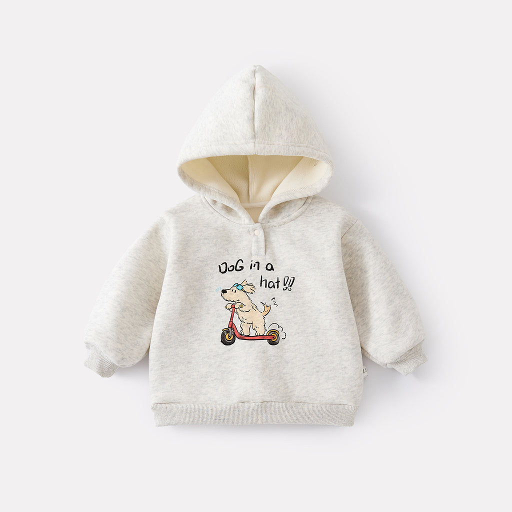 Cotton-filled Vest Set for Toddlers Warm Fleece-lined Hoodie