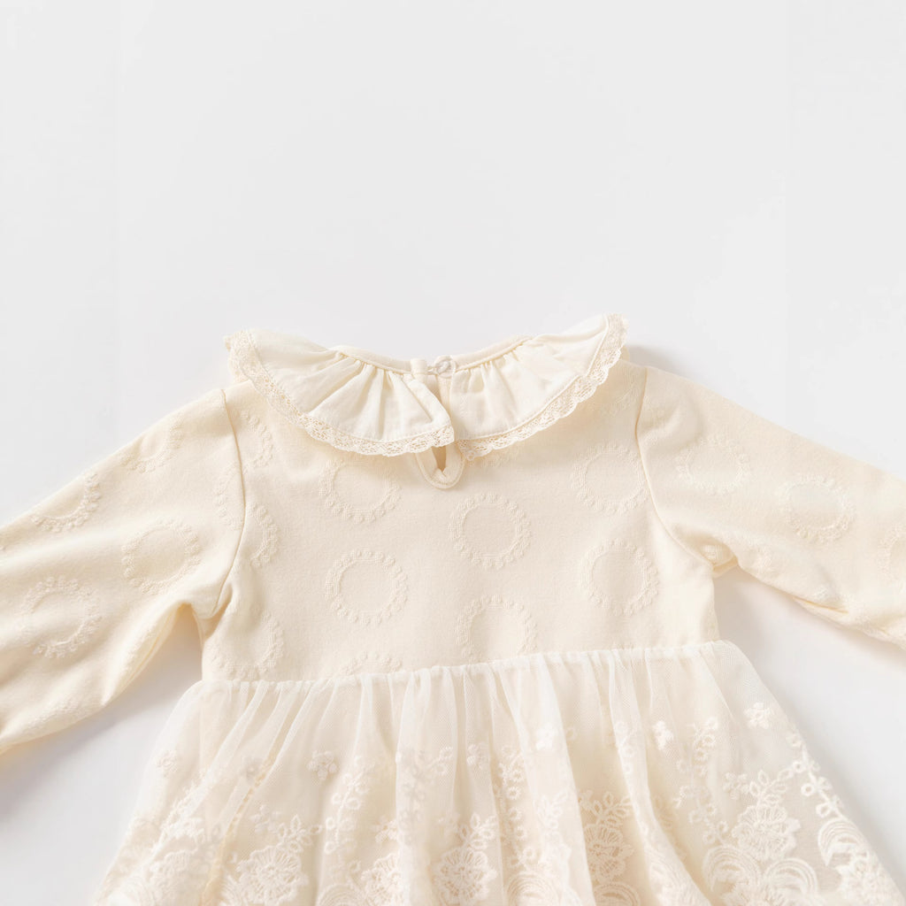 Cute Lace Ruffled Collar Baby Girl Romper Dress
