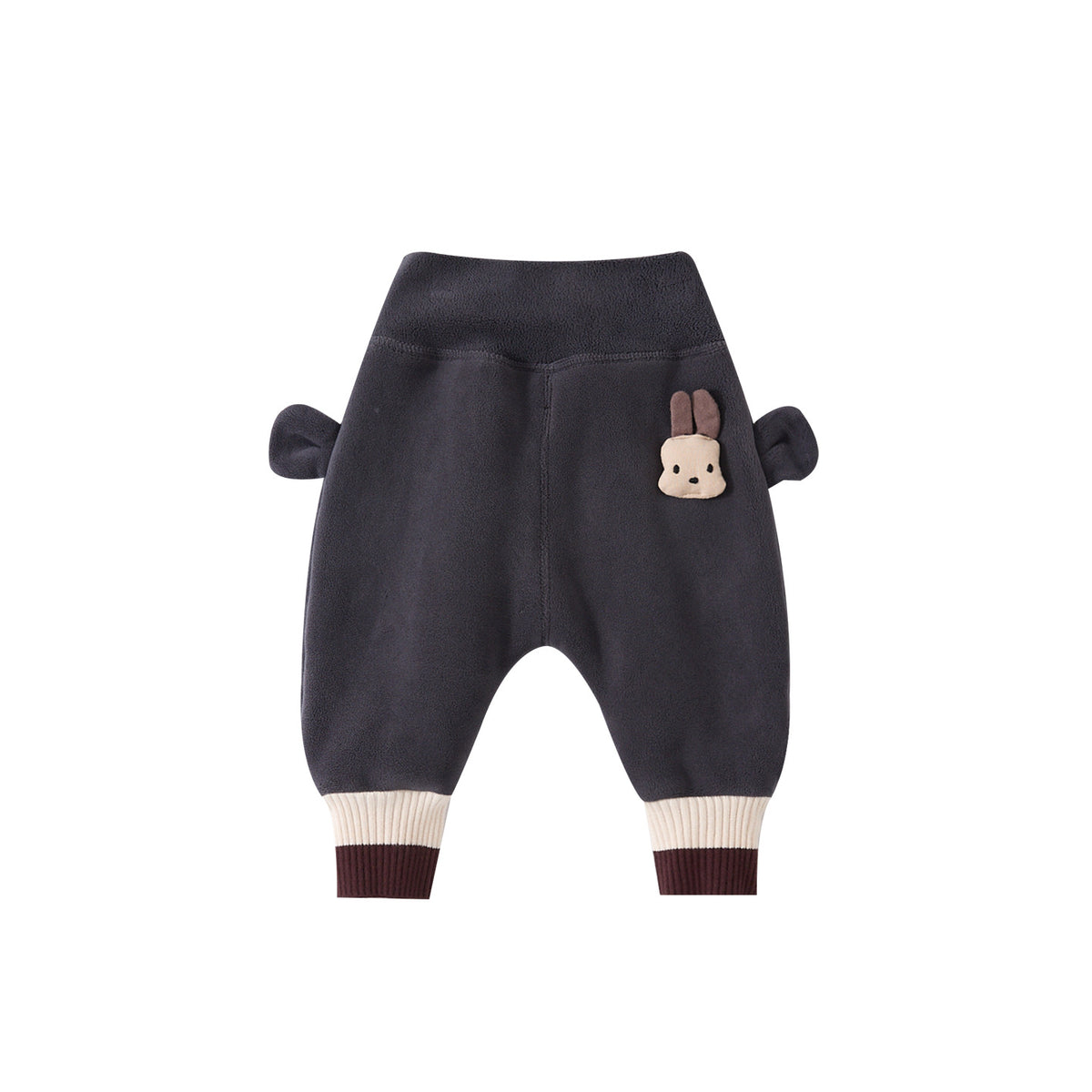 Thickened Fleece Baby Pants with Cartoon Print, Casual and Versatile for Toddlers