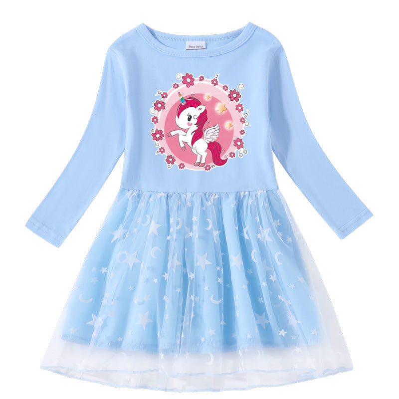 Cotton printed cartoon star dress