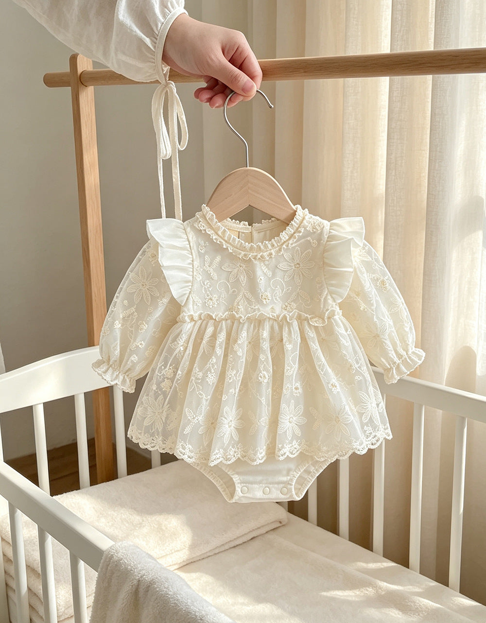 Fall Baby Lace Romper Dress for Girls
