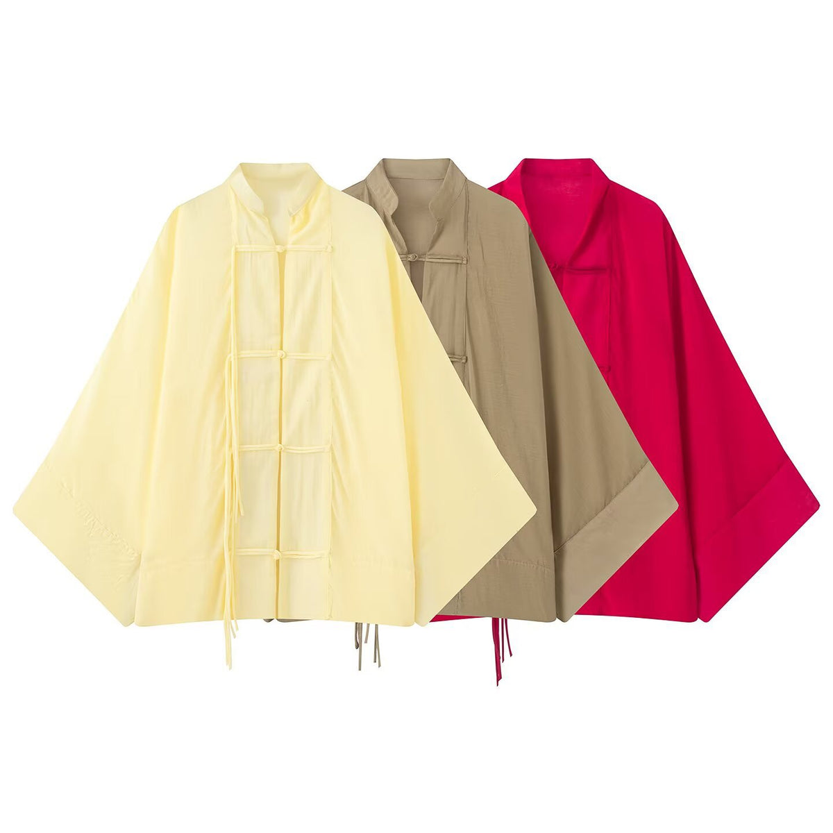 Knot buckle loose casual drape shirt