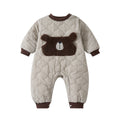 Fleece Cartoon Romper, Korean Style Thick Warm Baby One-Piece, Trendy Design