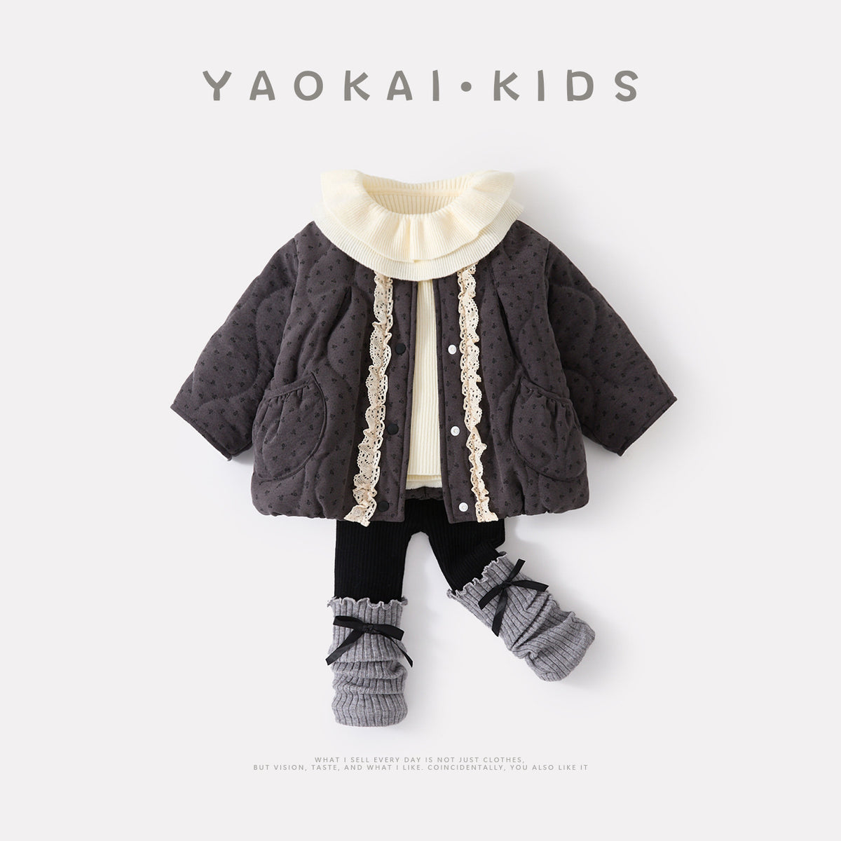 Infant and Toddler Ruffled Quilted Coat Set, Baby Girl Cotton Jacket