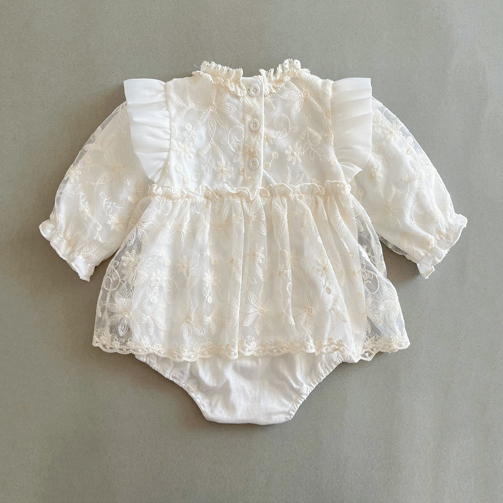 Fall Baby Lace Romper Dress for Girls