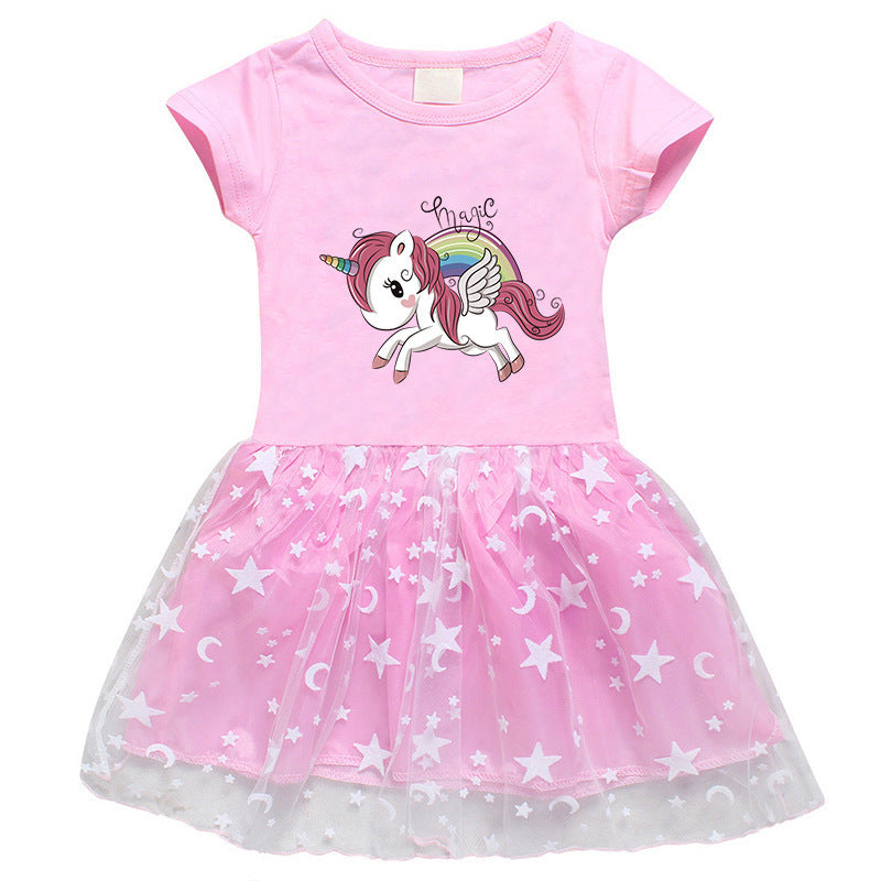 Girl's dress cotton unicorn