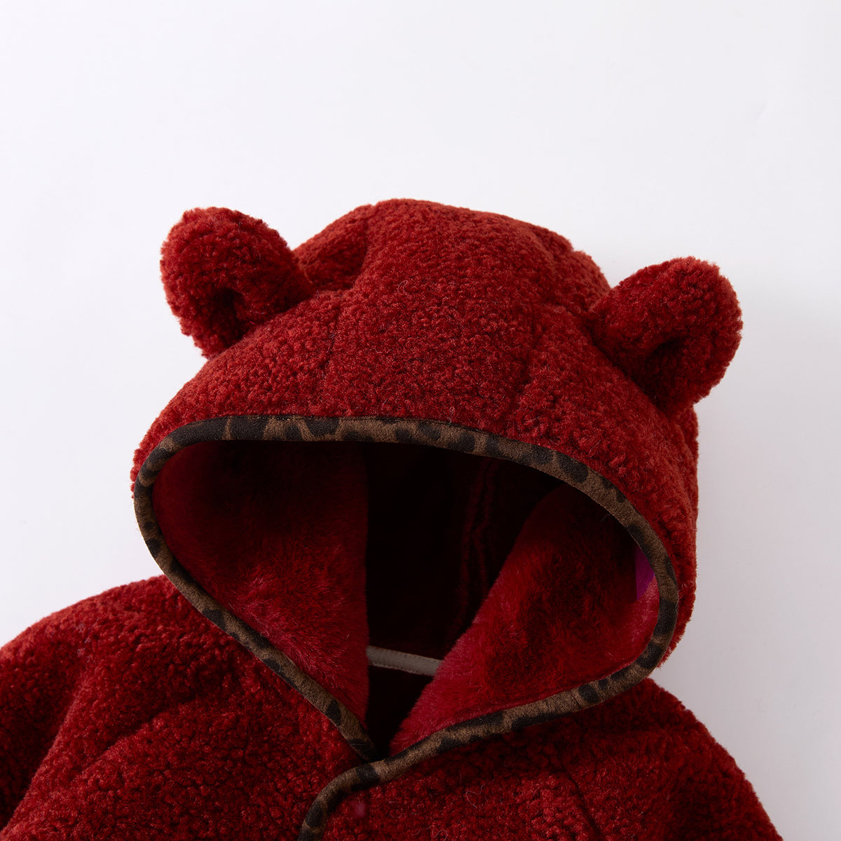 Hooded Coat for Baby Girls, Thick Warm Knit Sweater with Fur Trim