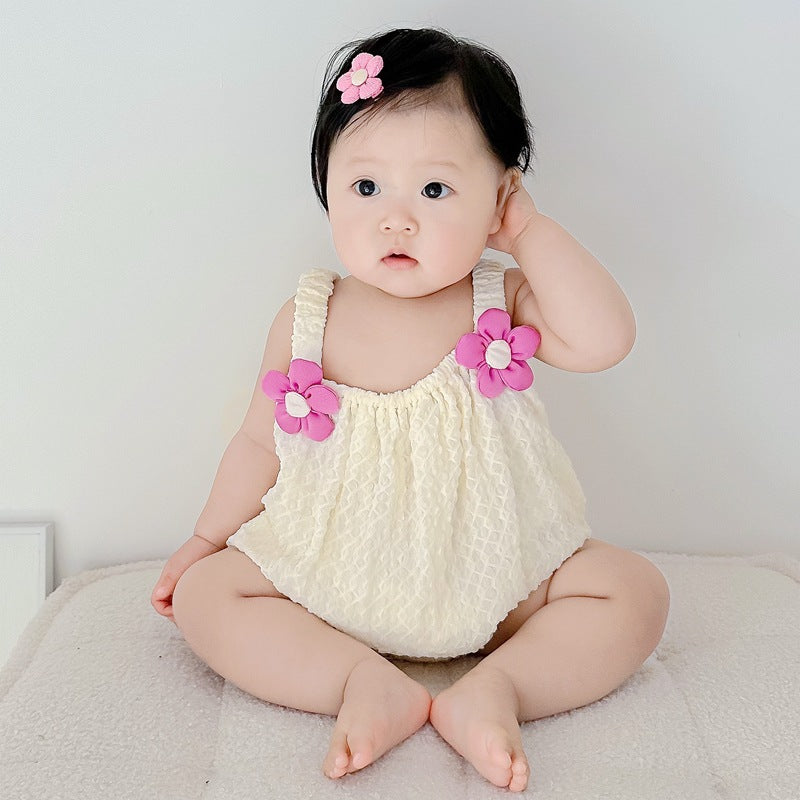 Romper Princess Style Baby Girl Triangular Bodysuit Newborn Child Sleeveless