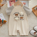 Cute Baby Short Sleeve Romper Infant Bodysuit Newborn Fake Two-Piece Crawler Lightweight Onesie