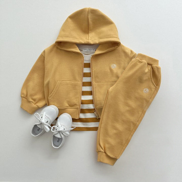 Hoodie zipper cardigan hooded pants two-piece set