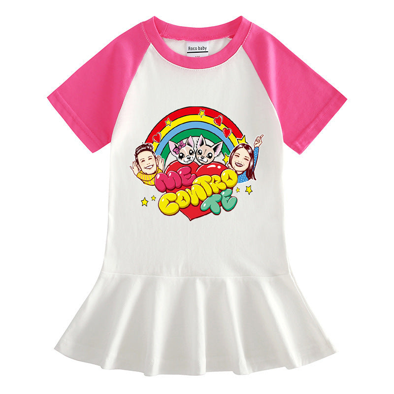 Me contro te half sleeved girls' dress