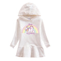 Girl hooded hoodie dress unicorn
