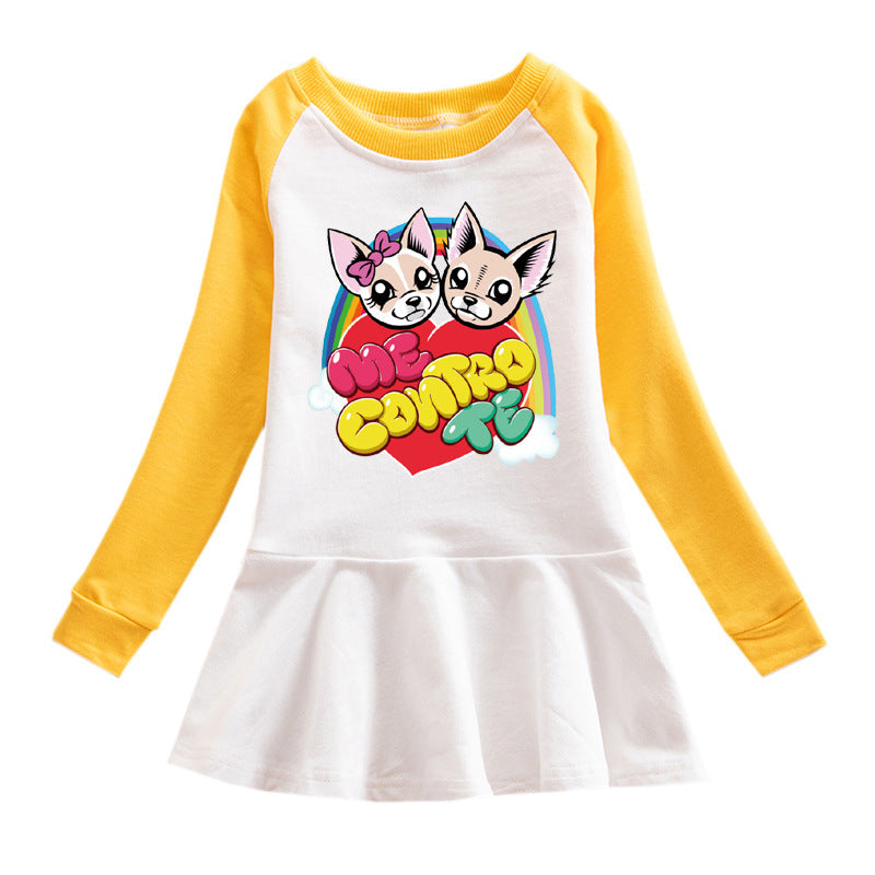 Cartoon hoodie girl dress