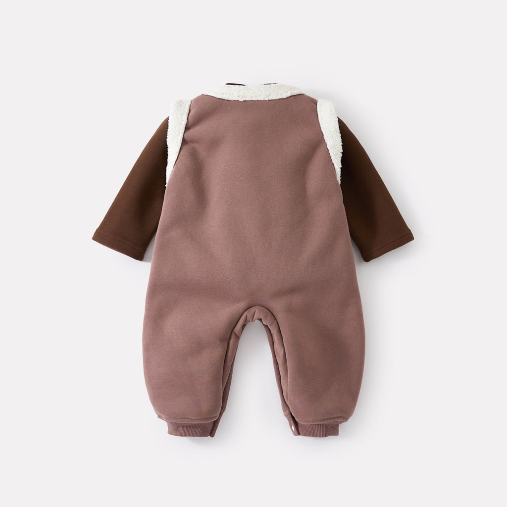 Thickened Onesie Set Baby Crawling Suit Base Layer Warm Two-Piece Set
