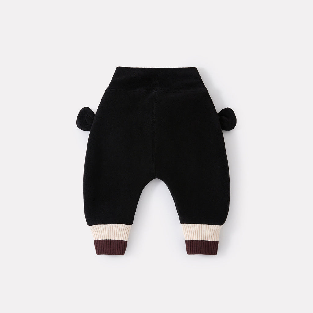 Thickened Fleece Baby Pants with Cartoon Print, Casual and Versatile for Toddlers