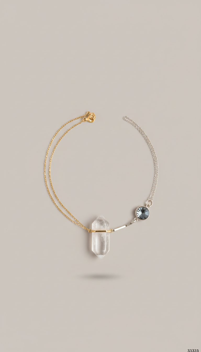 Set collares colgante cristal minimalista